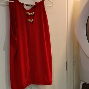 INC International Concepts Red Top with Gold Details